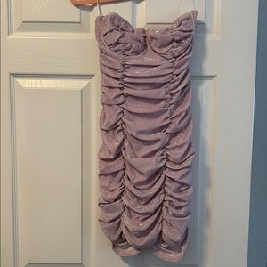 Blue Blush Pink Strapless Dress